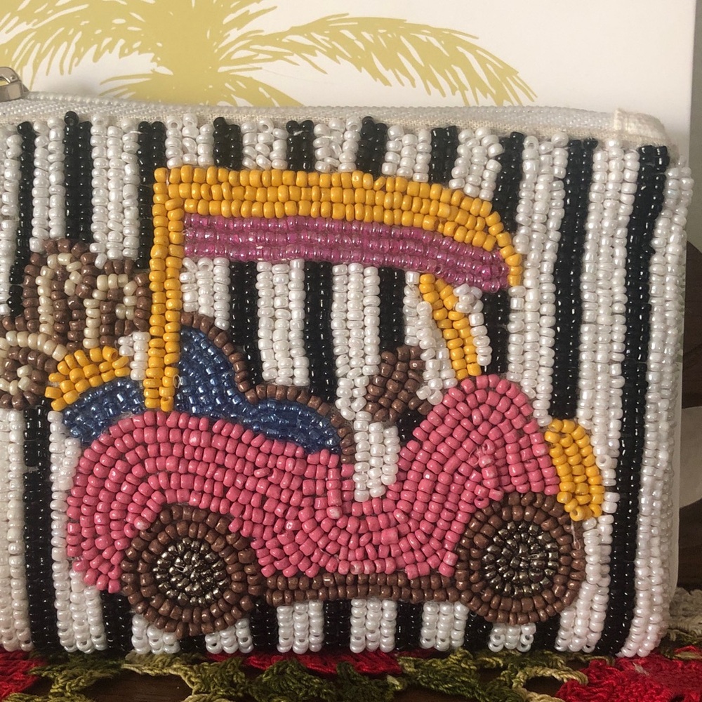 NWT America & Beyond Beaded Golf Cart Zippered Wallet/Pouch